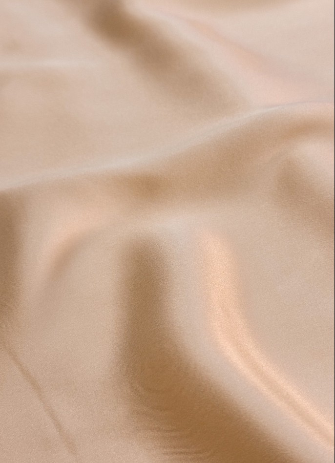 PRE-ORDER : DRAPED SILK SATIN BACKLESS DRESS - NUDE BEIGE